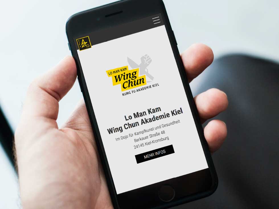 Lo Man Kam Wing Chun Kung Fu Akademie Kiel Website auf SmartPhone