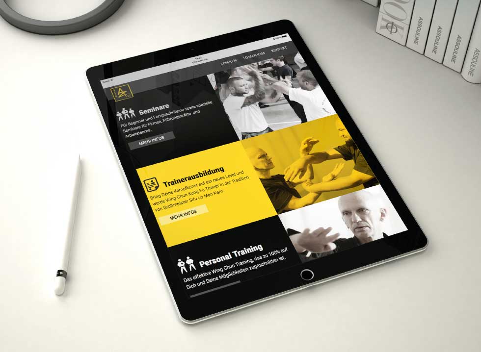 Sifu Azet Website auf Tablet