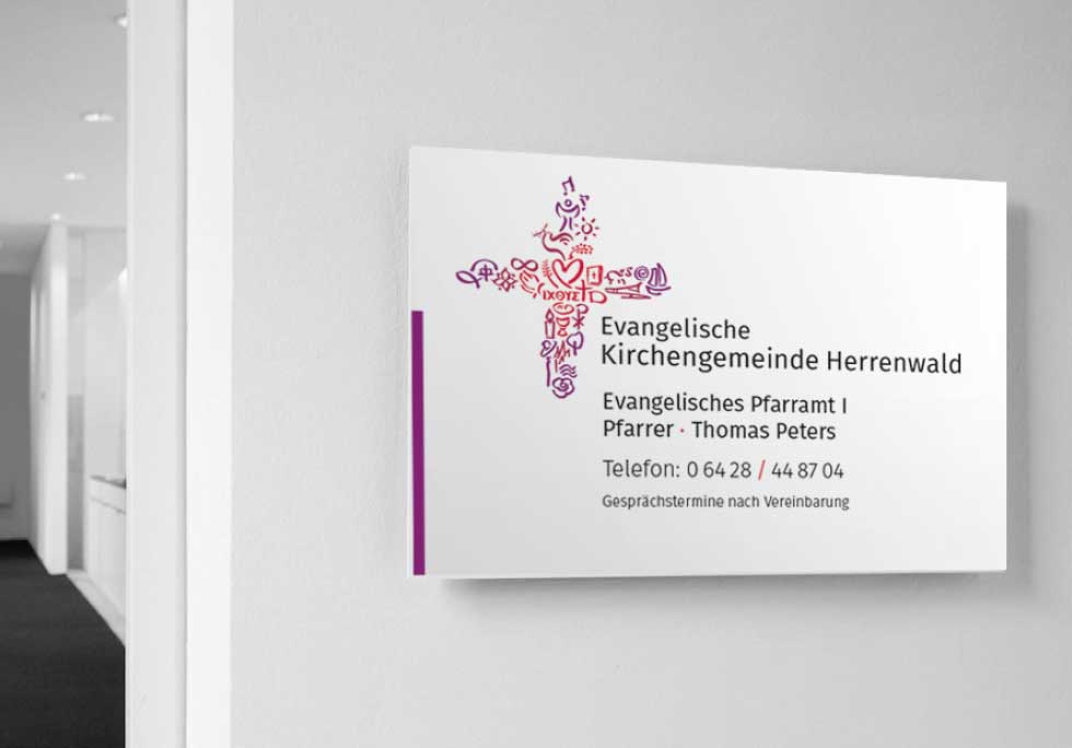 Evangelische Kirchengemeinde Herrenwald Türschild
